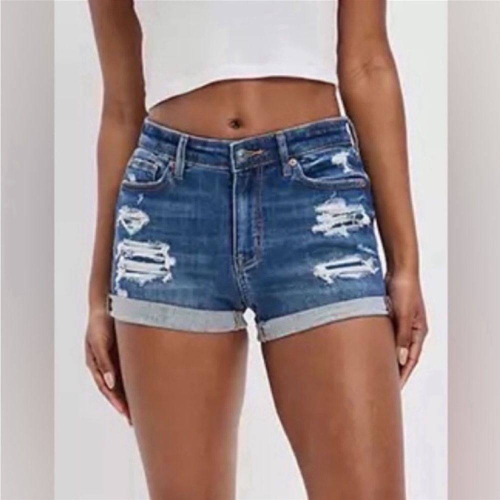 American Eagle Curvy Hi-Rise Shortie Jean Shorts sz 6